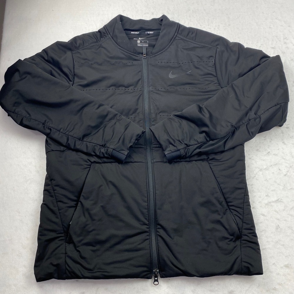 Nike Golf AeroLoft Insulated Jacket Mens M Black Full Zip Golf Techwear